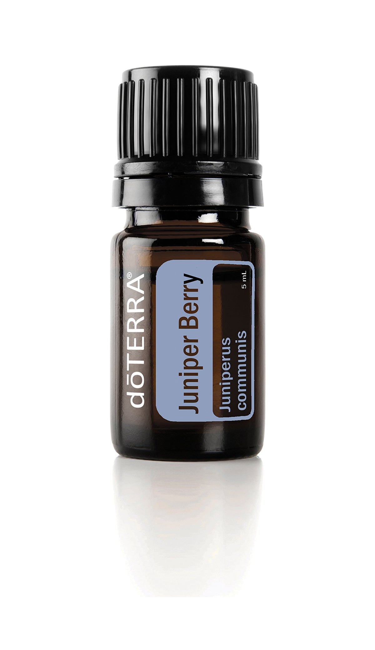 doTERRA Juniper Berry essential oil bottle showing cleansing, skin toning, and calming uses