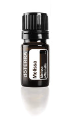 doTERRA Melissa Oil 5 mL bottle with citrus aroma for tea flavoring and calming moments.