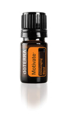 doTERRA Motivate bottle-pour showcases uplifting scent ideal for focus and confidence during daily tasks