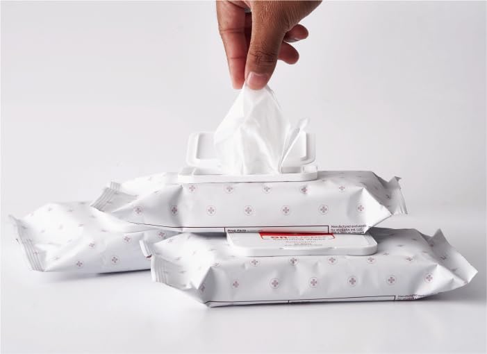 doTERRA On Guard hand wipes back label with ingredients and safety guidance.