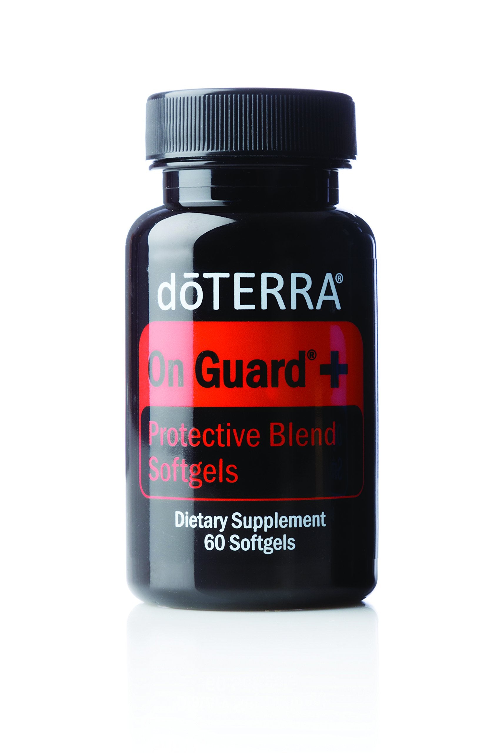 doTERRA On Guard+ Softgels bottle front, immune-support blend for daily protection.