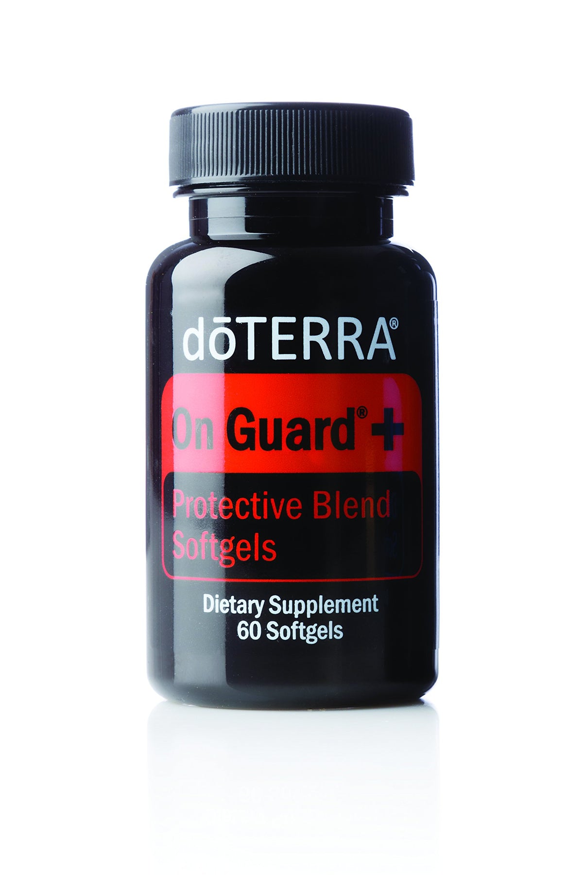 doTERRA On Guard+ Softgels bottle front, immune-support blend for daily protection.