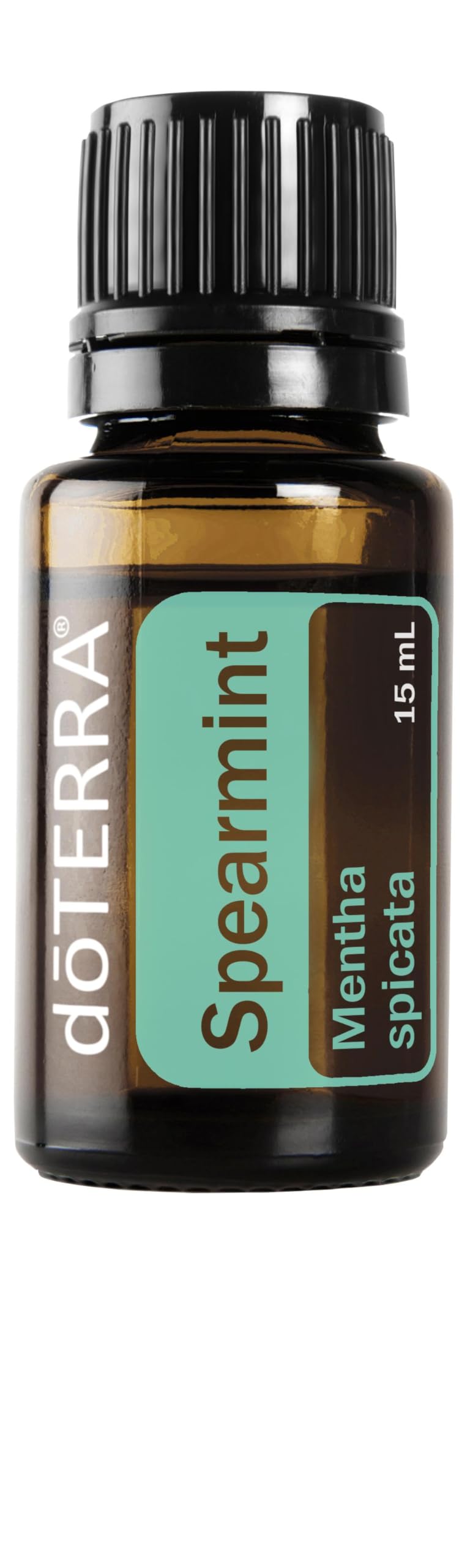 doTERRA Spearmint essential oil bottle with refreshing aroma for fresh breath.