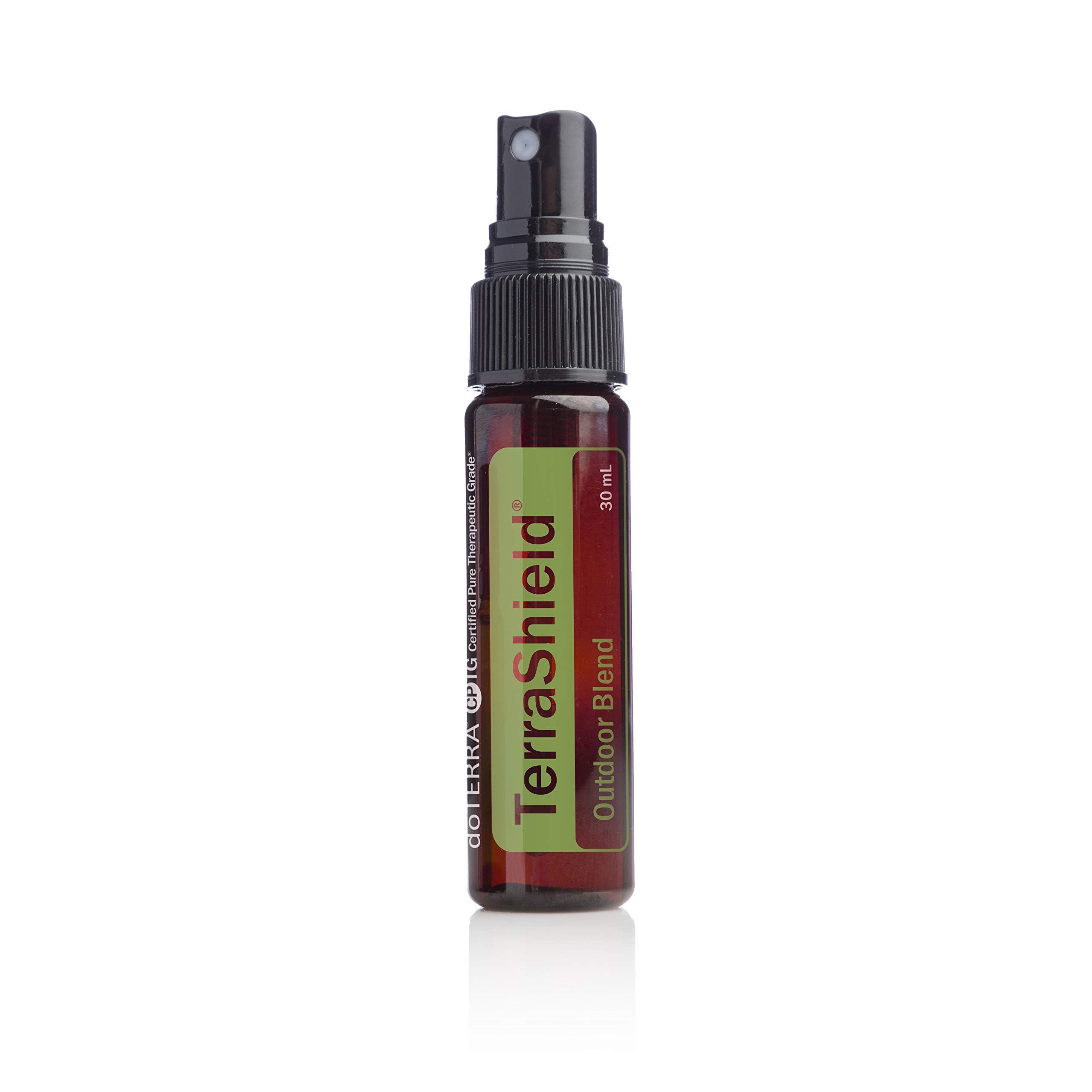 doTERRA Terrashield outdoor spray bottle for hiking, offering natural protection during outdoor activities.