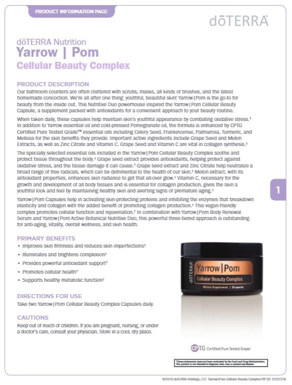 doTERRA Yarrow Pom Capsules opened to reveal a gel-cap texture