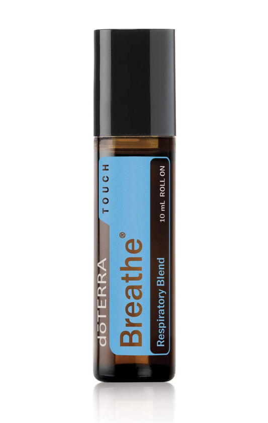 doTERRA Breathe Touch bottle pour for quick aroma to support clear breathing.