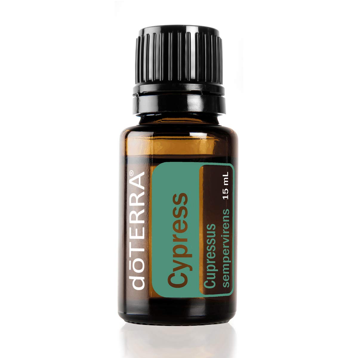 doTERRA Cypress essential oil bottle pour for energizing aroma and refreshing mood enhancement