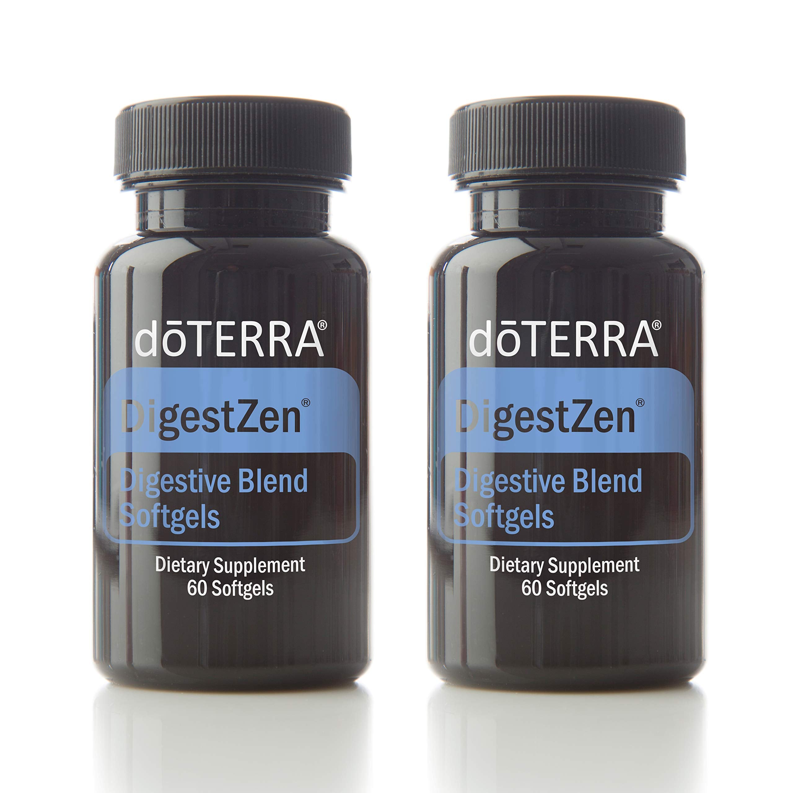 doTERRA DigestZen softgels bottle for convenient digestive support after meals