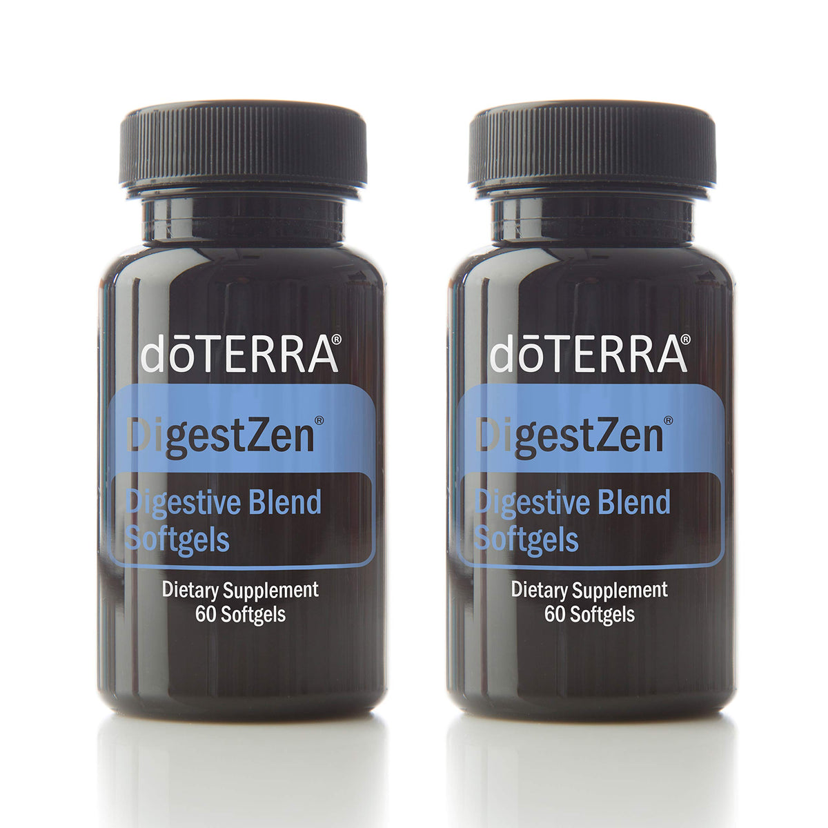doTERRA DigestZen softgels bottle for convenient digestive support after meals