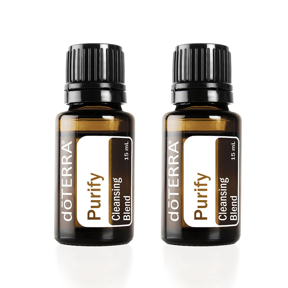 doTERRA Purify two-pack bottle shown for diffusion and cleaning tasks