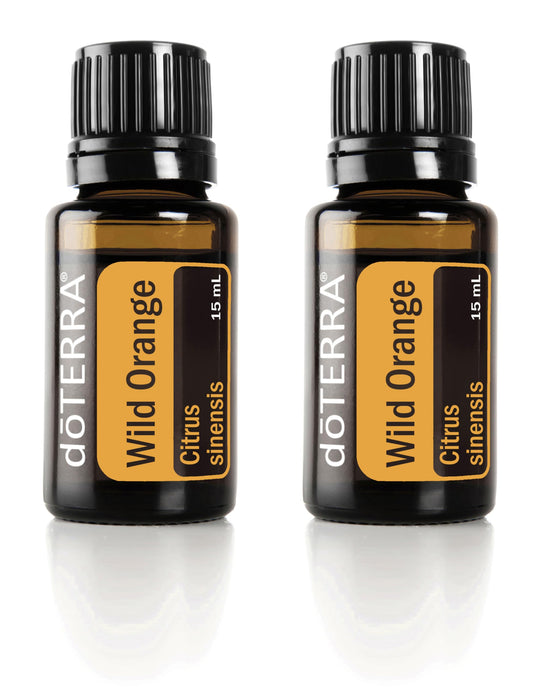 doTERRA Wild Orange bottle front view for uplifting citrus aroma.