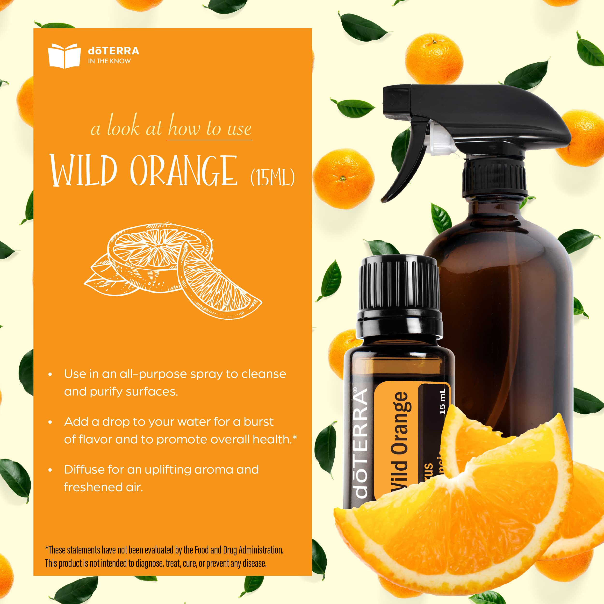 doTERRA Wild Orange dropper showing oil texture for blending.