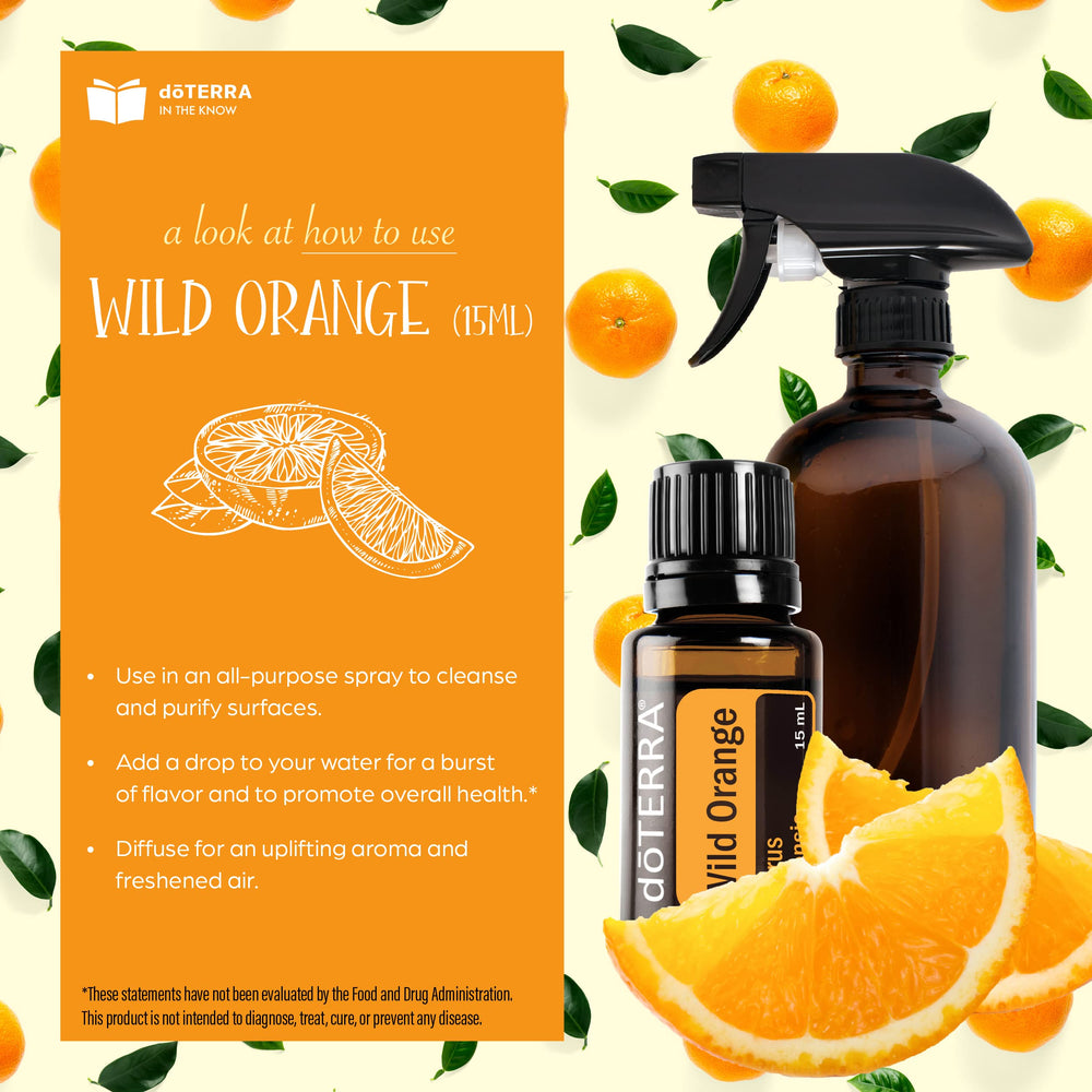doTERRA Wild Orange dropper showing oil texture for blending.