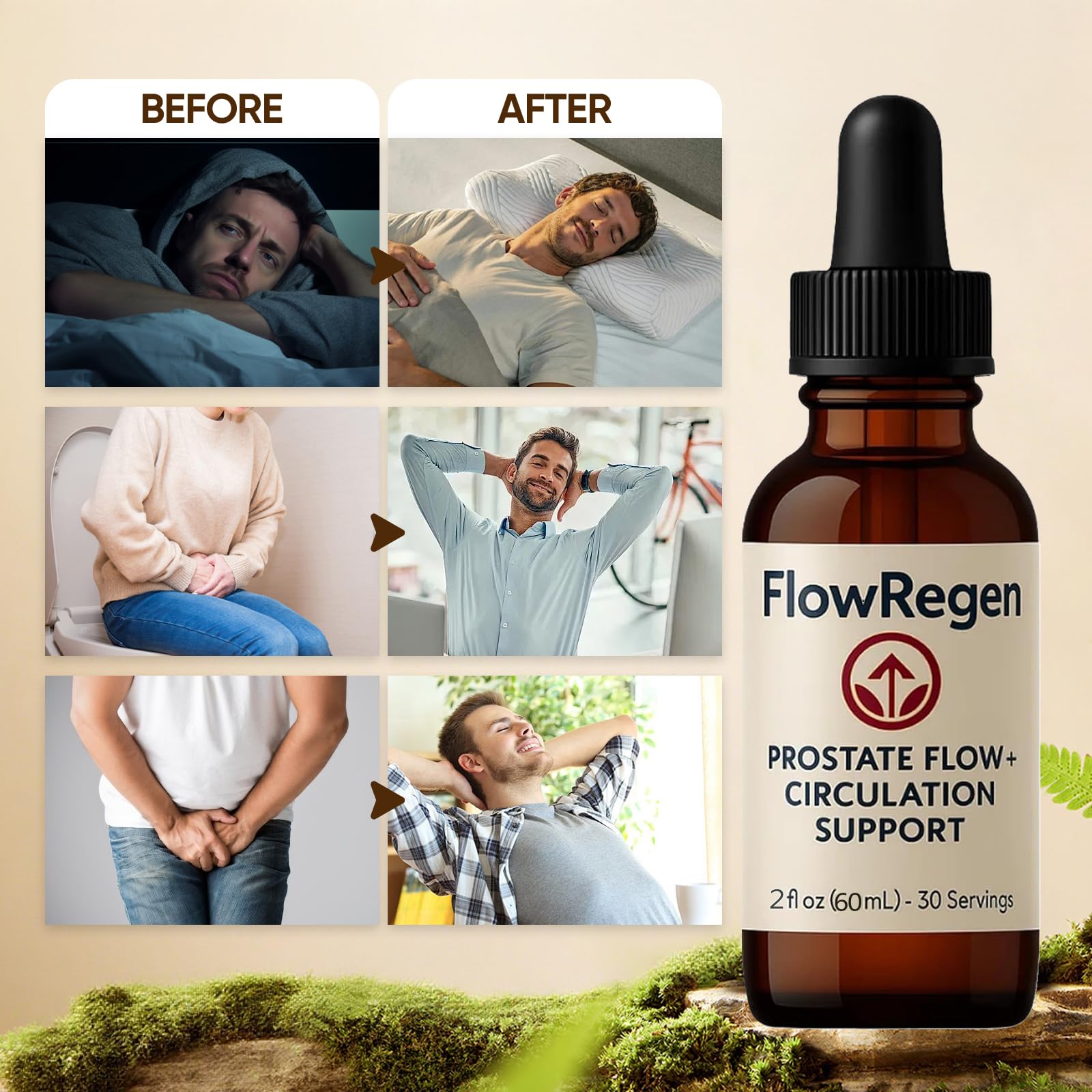 Pour action from Dotkara Flowregen bottle for easy dosing on the go