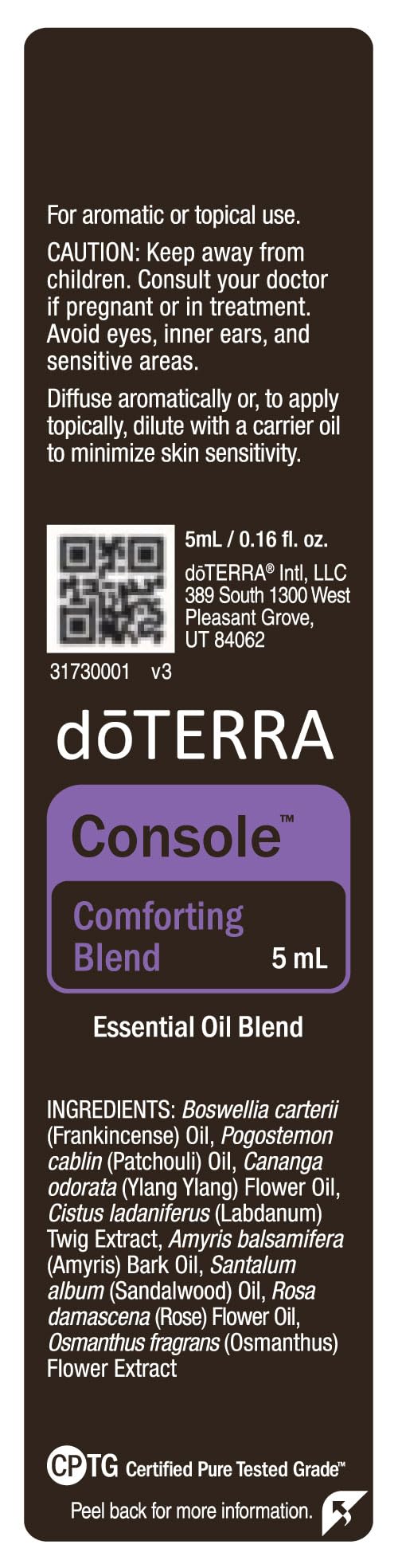 doTERRA Console sandalwood focus, creamy wood scent supports renewal and focus.