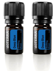 doTERRA Deep Blue bottle closeup with cooling aroma for relaxation
