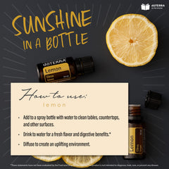 dotterra lemon essential oil two-pack display for convenient backup.