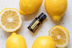doTERRA lemon essential oil on kitchen counter for fresh aroma.