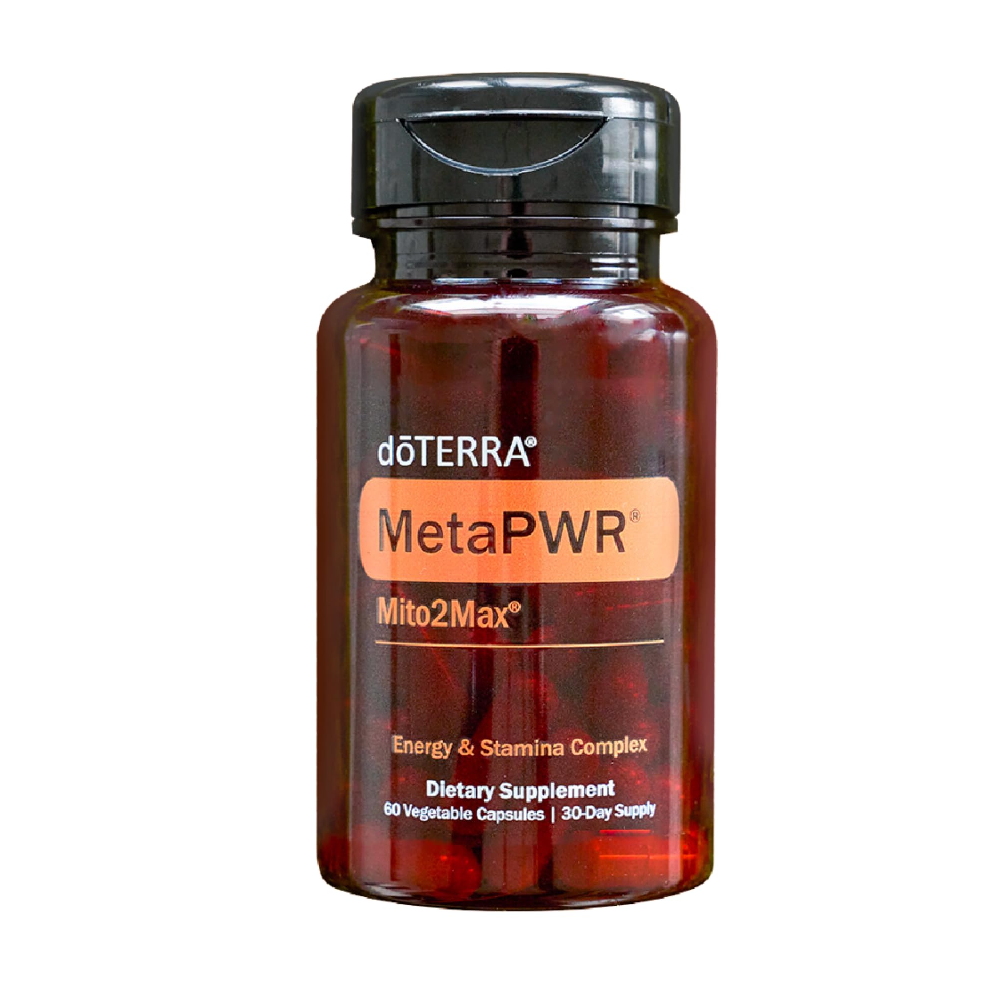 doTERRA MetaPWR Mito2Max energy bottle for sustained stamina.