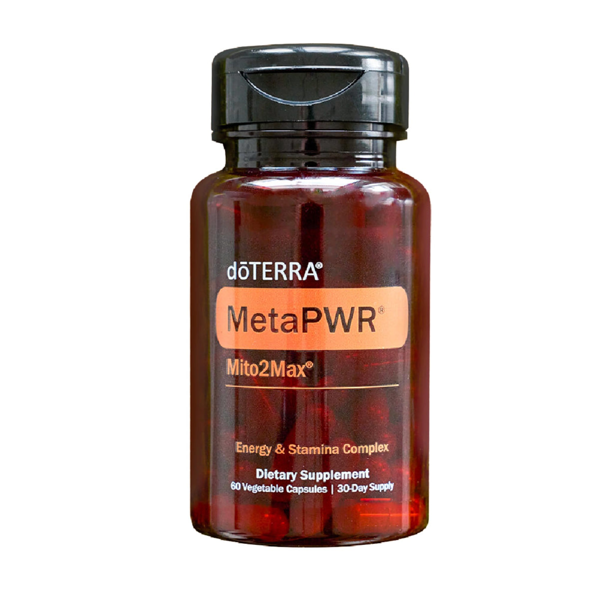 doTERRA MetaPWR Mito2Max energy bottle for sustained stamina.