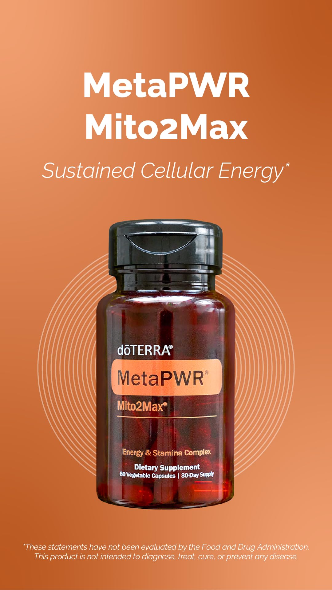doTERRA MetaPWR Mito2Max label detail highlights PQQ and CoQ10.