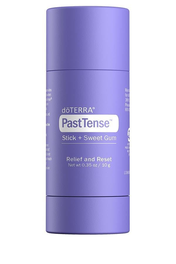 doTERRA PastTense Stick + Sweet Gum packaging for portable relief.