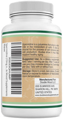 Double Wood Spermidine label and facts panel emphasizing transparency