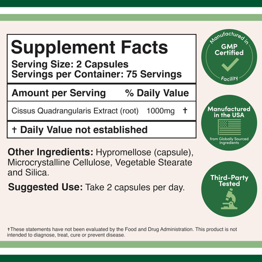 Double Wood Cissus Super Extract capsules ready for daily joint support.