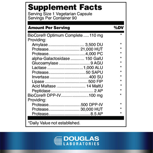 Douglas Laboratories GI Digest capsules closeup showing vegetarian enzyme blend