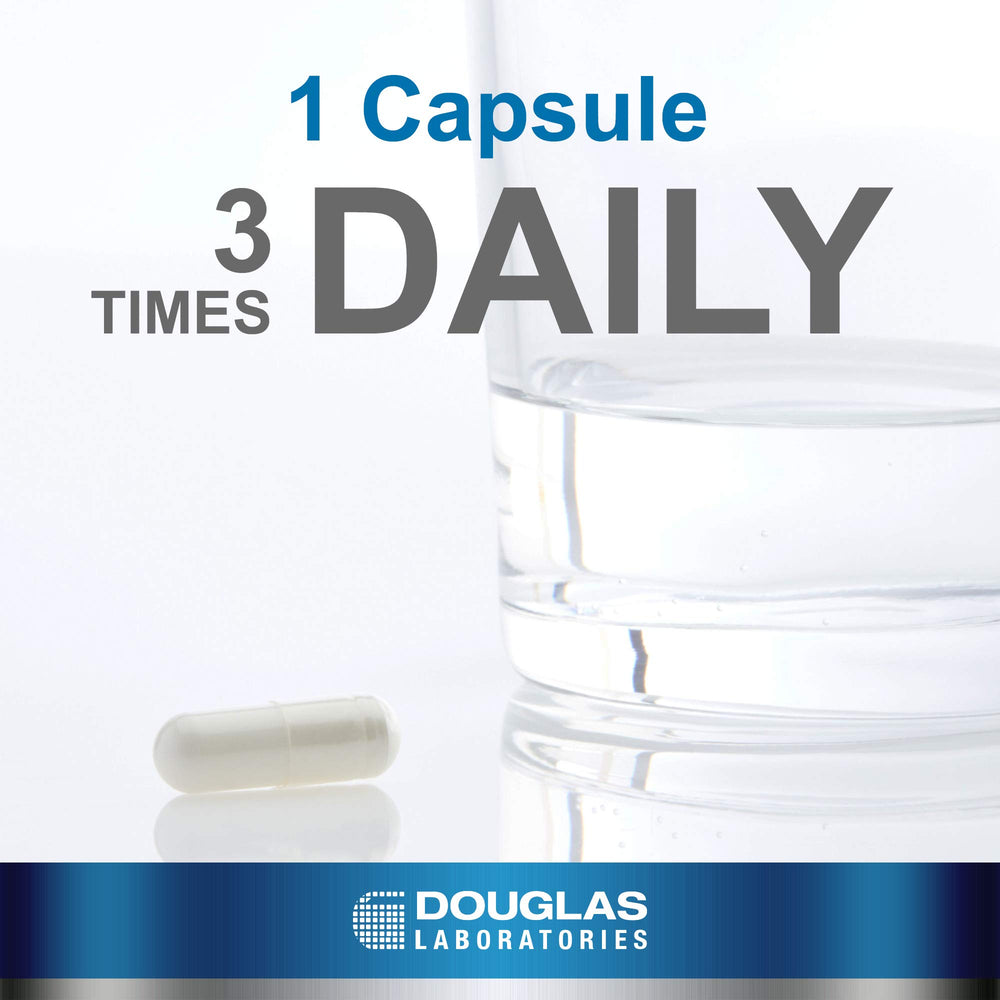 Douglas Laboratories Glucosamine Plus Extra Strength capsules close-up illustrating supplement form and potency.