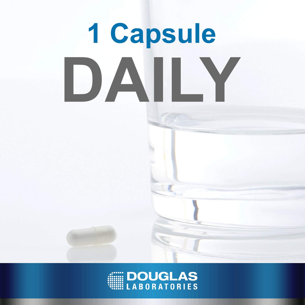 Douglas Laboratories Hyaluronic Acid label on bottle conveys quality and trust.
