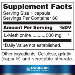 Douglas Laboratories L-Methionine bottle front highlighting convenient daily use