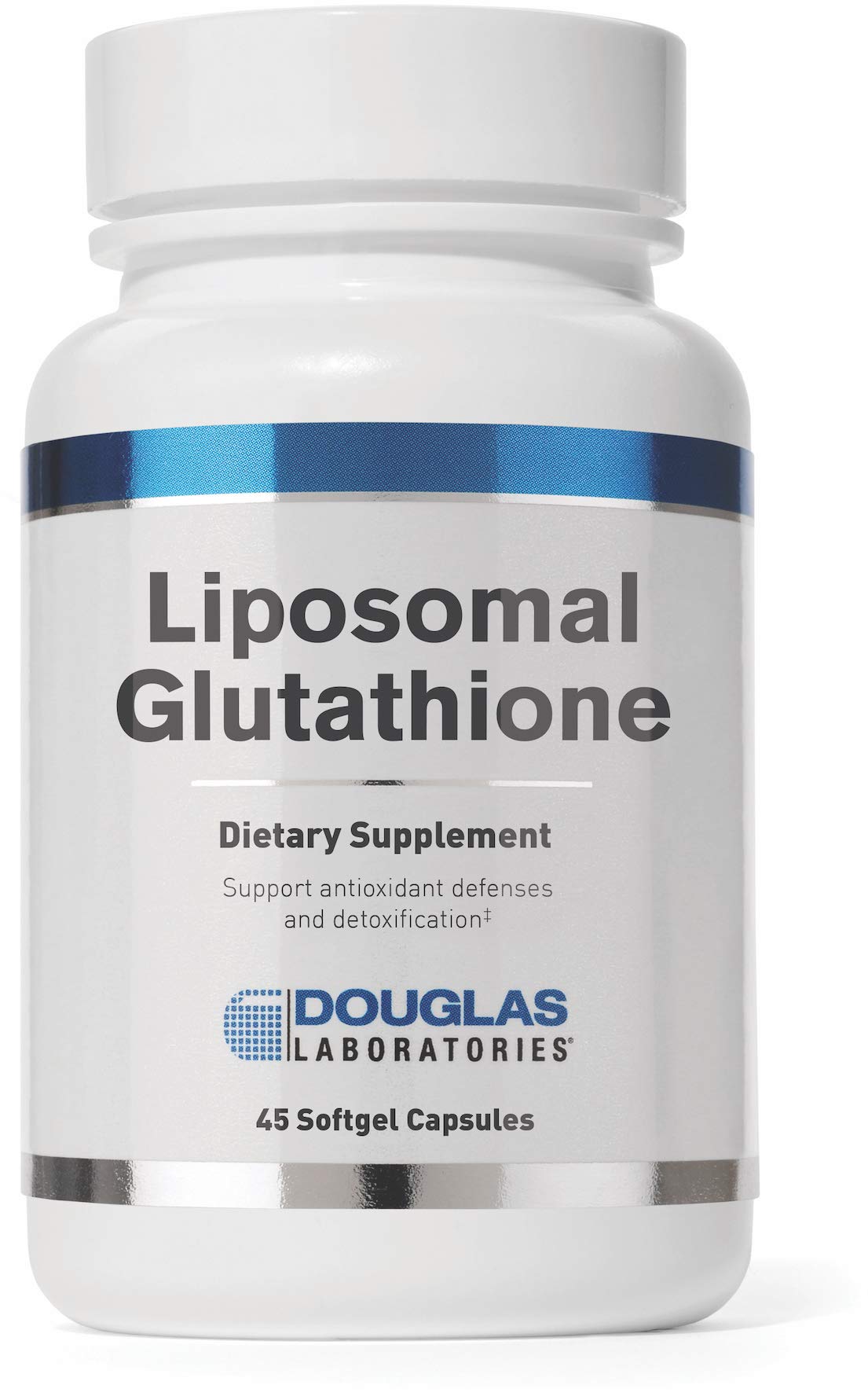 Douglas Laboratories Liposomal Glutathione bottle with softgels promoting antioxidant support