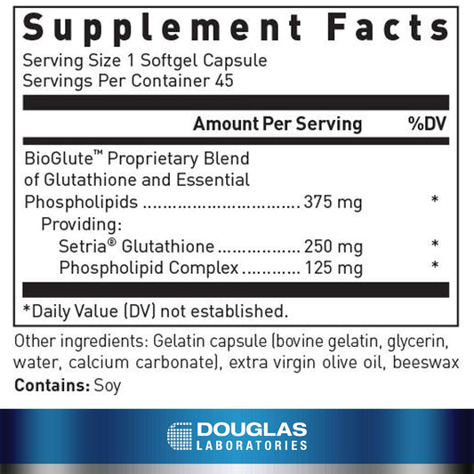 Douglas Laboratories Liposomal Glutathione softgel pack ready for daily use