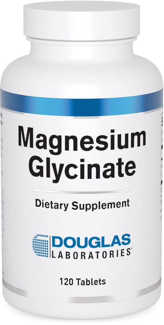 Douglas Laboratories Magnesium Glycinate bottle with capsules for daily heart and bone support.