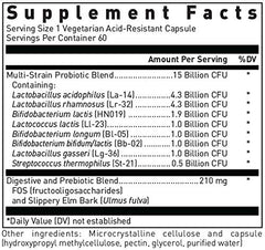 Acid-resistant capsules close-up from Douglas Laboratories Multi-Probiotic 15 Billion for targeted gut support.