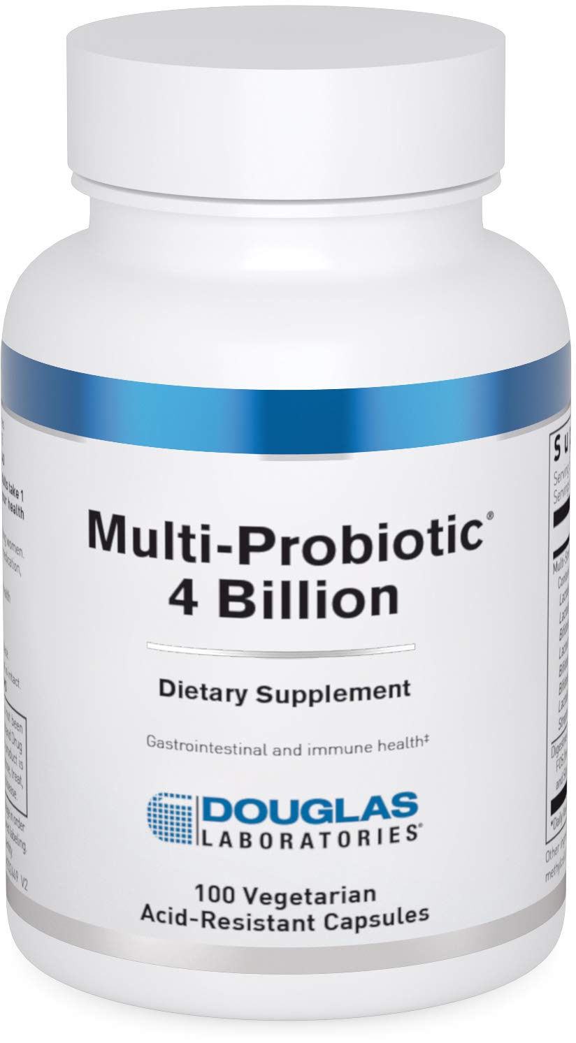 Douglas Laboratories Multi-Probiotic bottle highlights 4B CFU strains for GI support