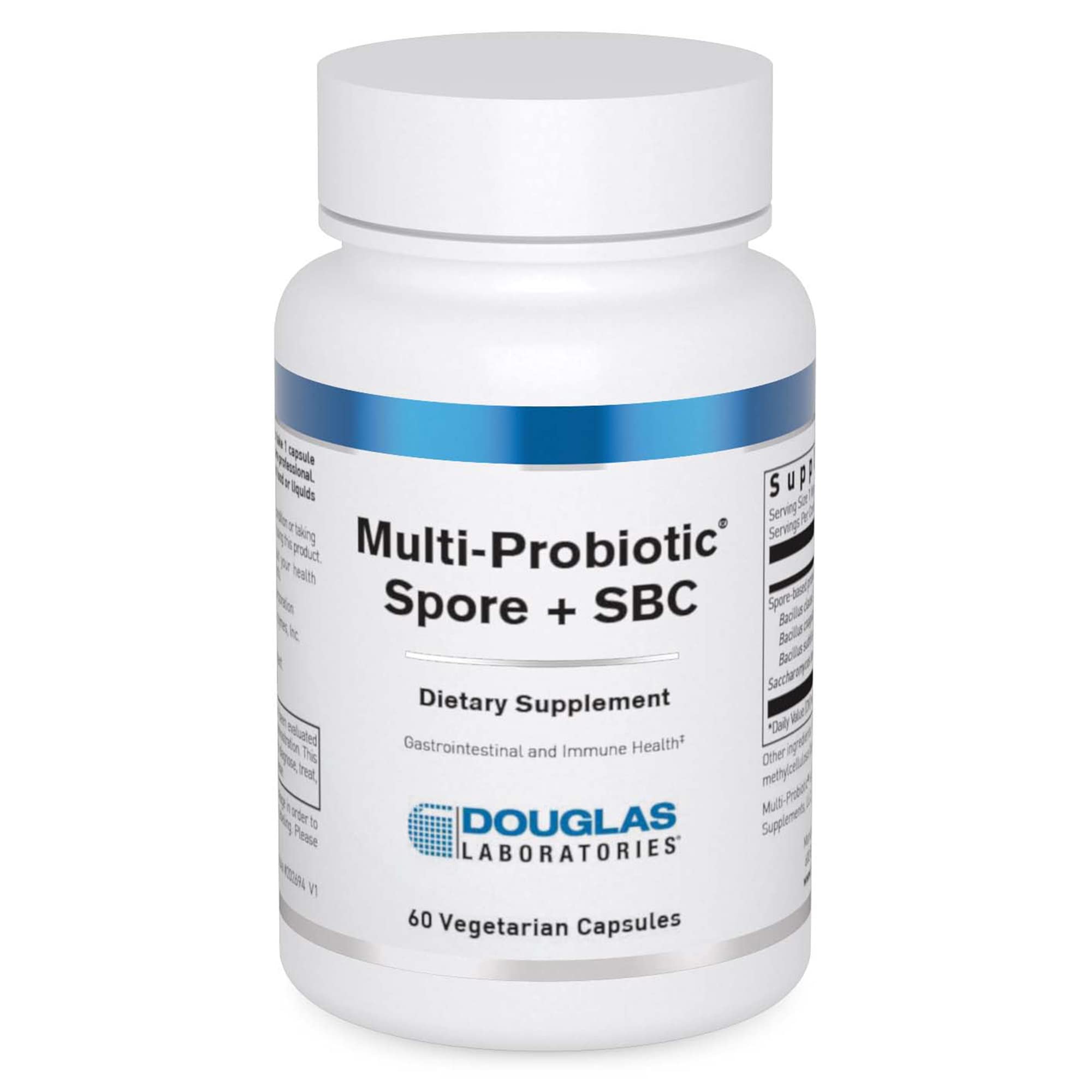 Douglas Laboratories Multi-Probiotic Spore + SBC bottle promotes gut comfort and GI support