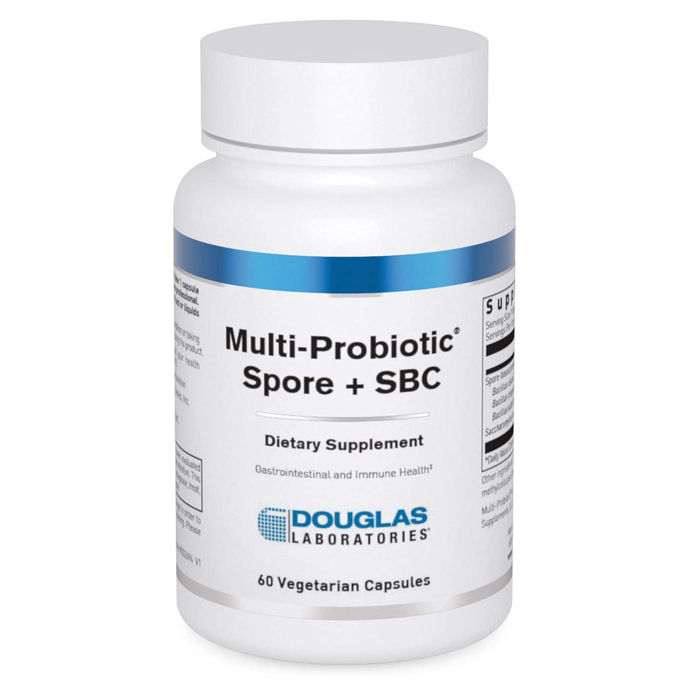 Douglas Laboratories Multi-Probiotic Spore + SBC bottle promotes gut comfort and GI support