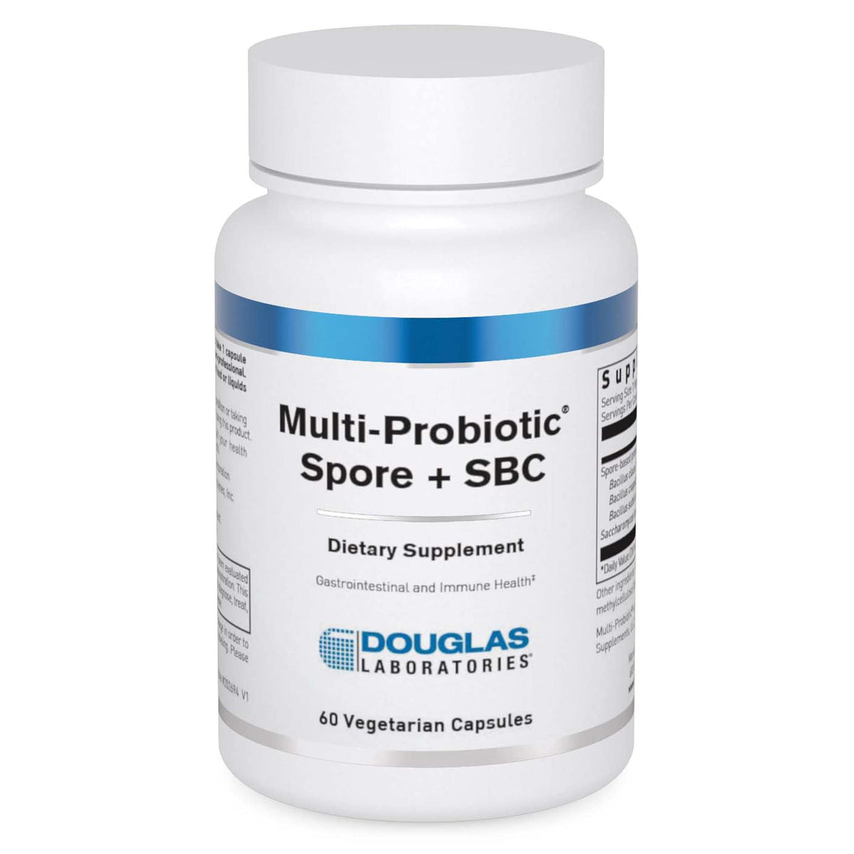Douglas Laboratories Multi-Probiotic Spore + SBC bottle promotes gut comfort and GI support
