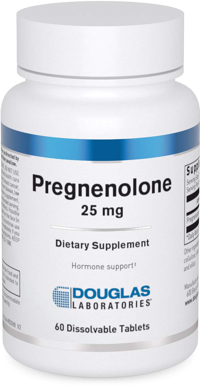 Douglas Laboratories Pregnenolone 25 mg tablets bottle for daily supplementation.