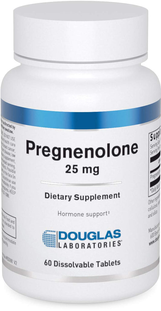 Douglas Laboratories Pregnenolone 25 mg tablets bottle for daily supplementation.
