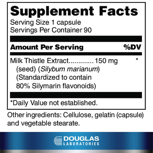Douglas Laboratories Silymarin capsules being poured for easy daily dosage.