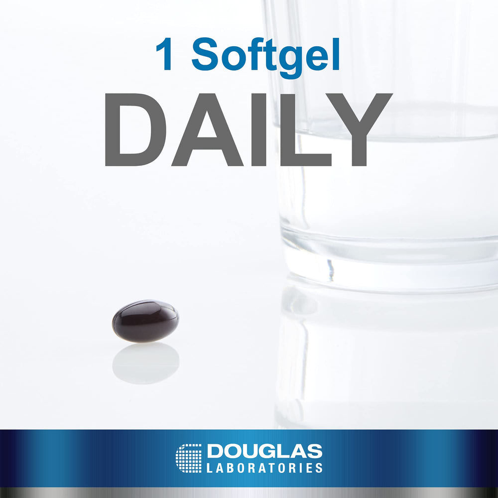 Douglas Laboratories Ubiquinol-QH softgels close-up for convenient daily supplementation