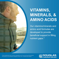 Douglas Laboratories vegetarian capsules indicate GMO-free, plant-based formulation for daily bone support.
