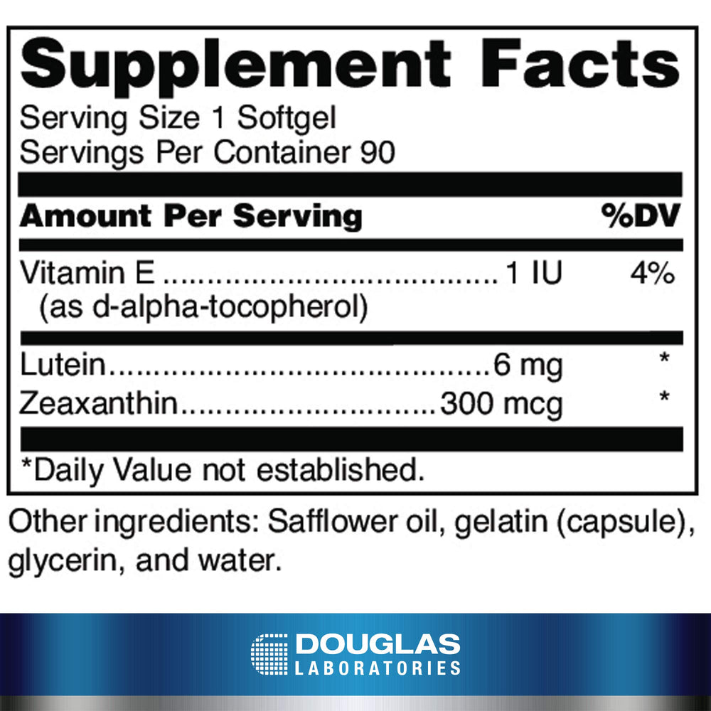 Douglas Laboratories zeaxanthin softgel highlight carotenoids for vision.