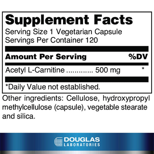 Capsules closeup of Douglas Laboratories Acetyl L-Carnitine for cognitive support