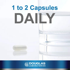 Douglas Laboratories Calcium-D-Glucarate label detail showing ingredients and GMP promise