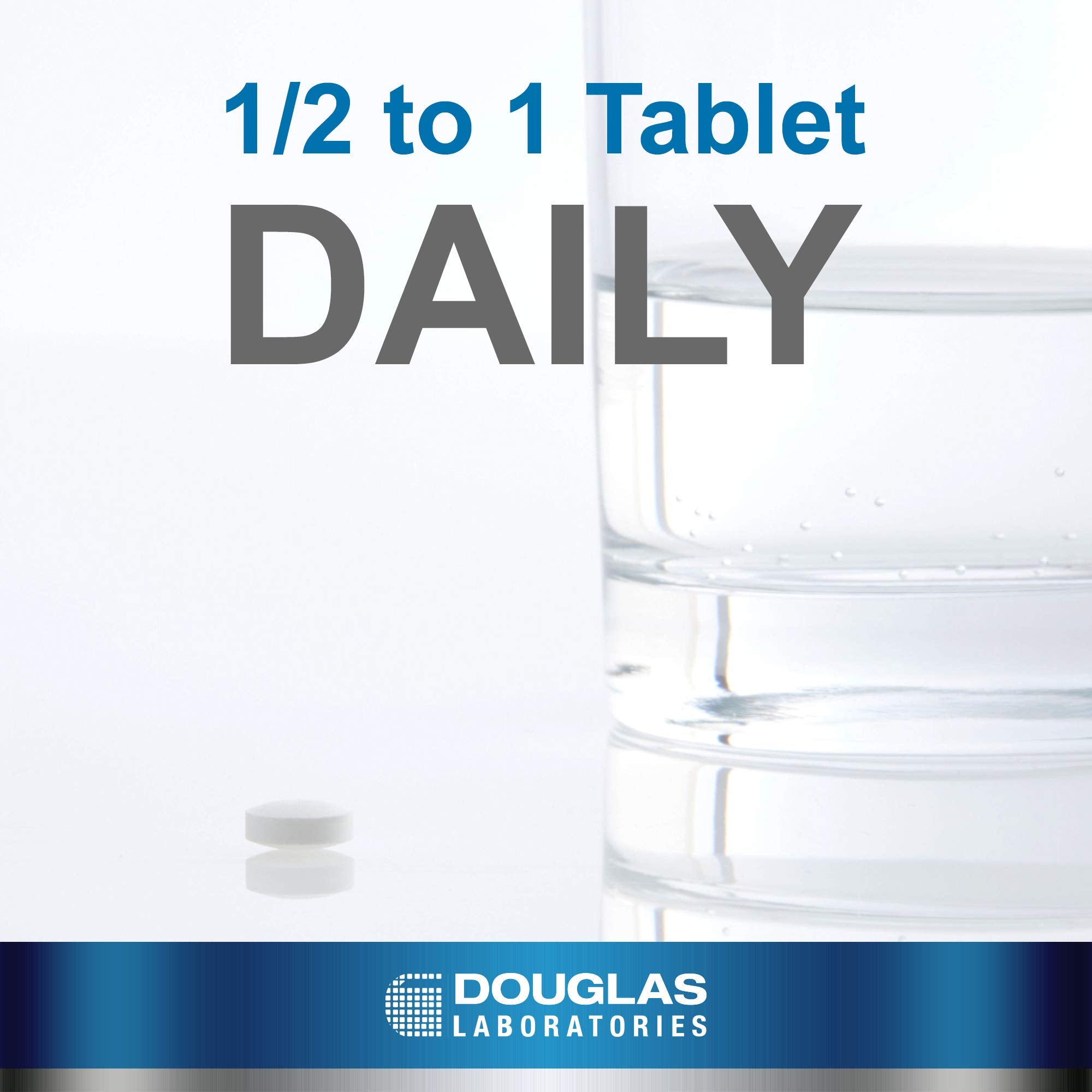 Close-up of Douglas Laboratories DHEA 25 mg tablets showing precise dosage.
