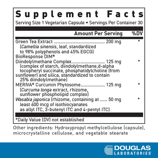 Douglas Laboratories DIM Enhanced capsules arranged neatly for convenient daily supplementation.